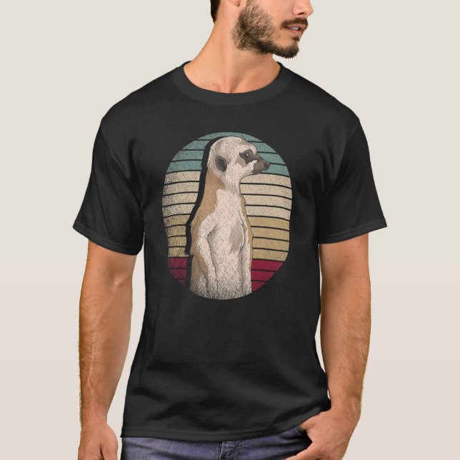 Camiseta Retro Zoo Animal Africa Meerkat (Frente)