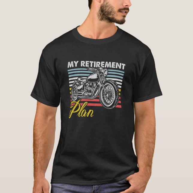 Camiseta Retroceder meu plano de aposentadoria motocicletas (Frente)