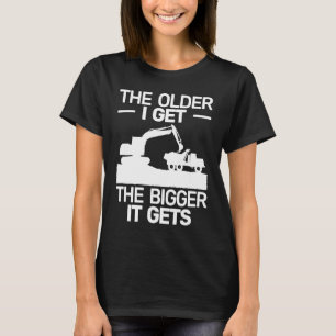 Camiseta retroescavadeira trabalho pesado para homens opera