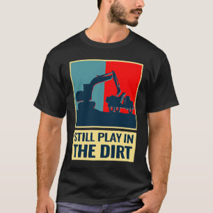Camiseta retroescavadeira trabalho pesado vintage para home