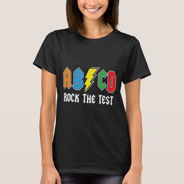 Camiseta Retron Abcd Rock The Test Day Enny School (Frente)