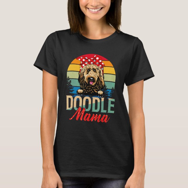 Camiseta Retron Best Goldendoodle Mãe Alguma Vez Doodle Mãe (Frente)
