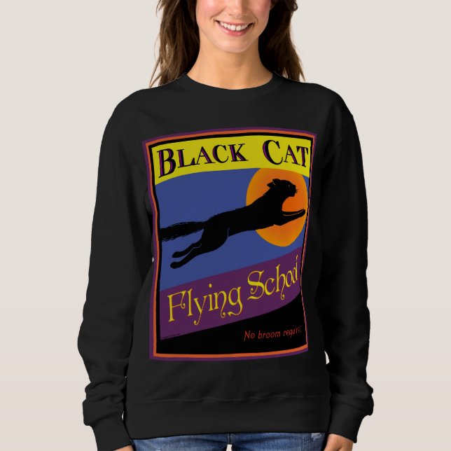 Camiseta Retron Halloween, Escola Voadora de Gato  (Frente)
