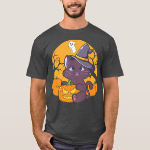 Camiseta Retron Scary Halloween Black Costume Witume Hat