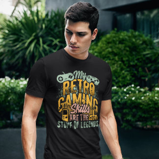Camiseta Retrorando habilidades de jogos Coisas de lendas -