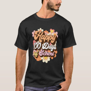 Camiseta Retros 100 dias de Professores Escolares Crianças 