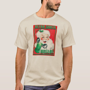 Camiseta RetroSantaHello-MensHanesNanoTee