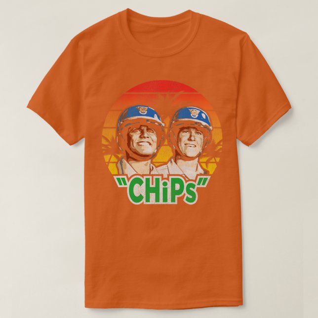 Camiseta Retrospectiva de show de TV CHiPs (Frente do Design)