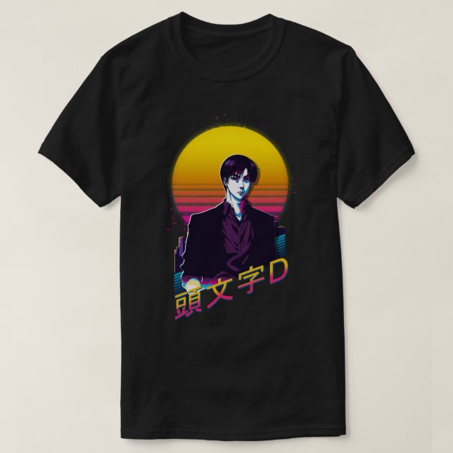Camiseta Retrowave Inicial D Ryosuke Takahashi (Frente do Design)