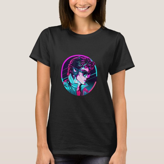 Camiseta Retrowave Synthwave 80s Character For The Eighties (Frente)