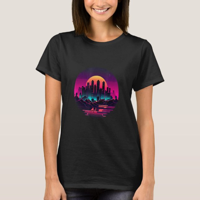 Camiseta Retrowave Synthwave 80s For The Eighties Music (Frente)