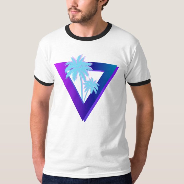 CAMISETA RETROWAVE SYNTHWAVE PALMEIRAS TRIÂNGULO TOCADOR (Frente)