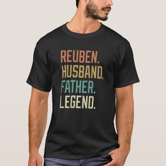 Camiseta Reuben Husband Father Legend Father's Day Retro   (Frente)