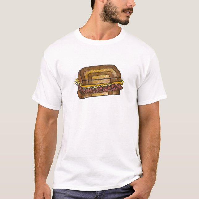 Camiseta Reuben Sandwich NYC Jewish Deli Corned Beef Comida (Frente)