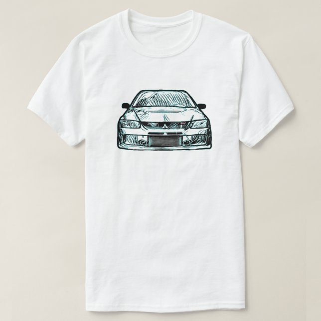 Camiseta Reunião AWD de Evo oito Turbo da evolução de (Frente do Design)