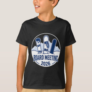 Camiseta Reunião da Diretoria 2026 Esquiando na Neve Engraç