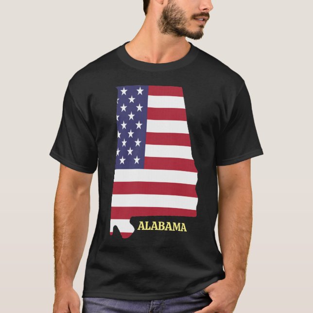 Camiseta Reunião da família ALABAMA 💛 Red White Blue USA F (Frente)