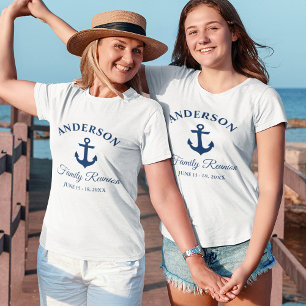 Camiseta Reunião da família de âncoras Marinhos náutico
