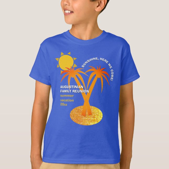 Camiseta Reunião da Família de Férias Blue Summer (Frente)