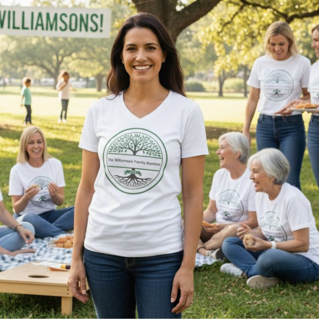 Camiseta Reunião da Família Heritage Tree Roots (Personalized family reunion tshirt)