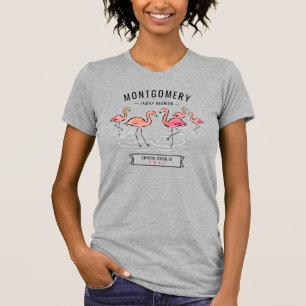 Camiseta Reunião da família Tropical Flamingo Monogram