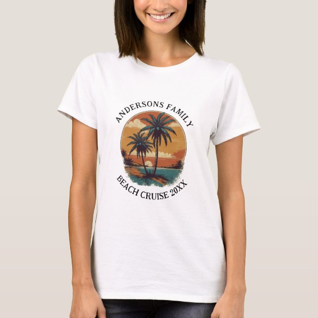 Camiseta Reunião da Família Tropical Palm Tree de Férias de (Frente)