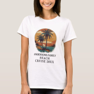 Camiseta Reunião da Família Tropical Palm Tree de Férias de