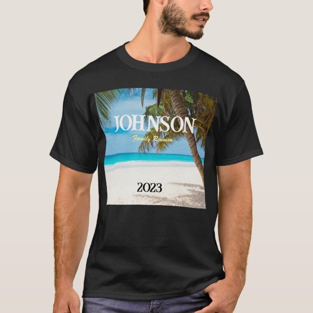 Camiseta Reunião da Família Tropical Palm Tree - Personaliz (Frente)