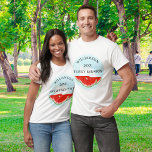 Camiseta Reunião da Família Watermelon<br><div class="desc">Você está planejando uma reunião de família? Estas camisetas alegres são decoradas com melancias de aquarela e um céu azul. Facilmente personalizável para todos os seus familiares. Original Watercolor © Michele Davies.</div>