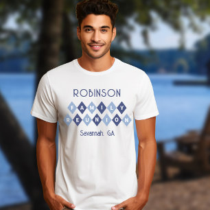 Camiseta Reunião de Família Nomes Personalizados Data Local