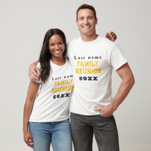 Camiseta Reunião de família personalizada em preto e branco