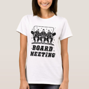 Camiseta Reunião de prancha de Snowboard Esquiador Elevador