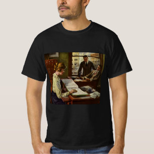 Camiseta Reunião Empresarial Vintage, Escritório com Execut