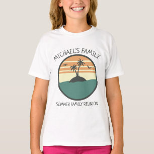 Camiseta Reunião familiar Summer Sunset Beach Palm Tree