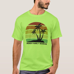 Camiseta Reunião familiar Summer Sunset Beach Palm Tree
