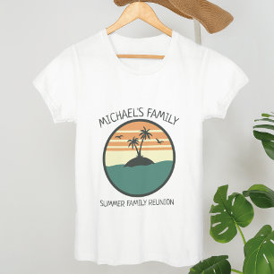 Camiseta Reunião familiar Summer Sunset Beach Palm Tree