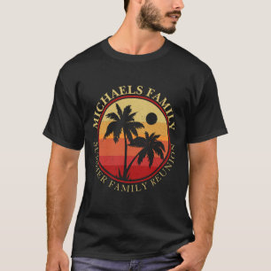 Camiseta Reunião familiar Summer Sunset Beach Palm Tree T-S