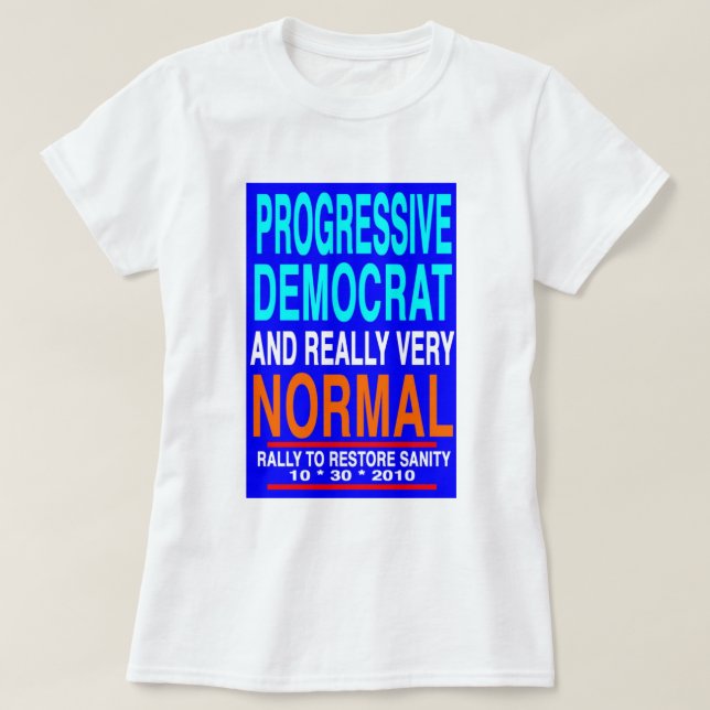 Camiseta Reunião para restaurar o T da sanidade para Dems (Frente do Design)