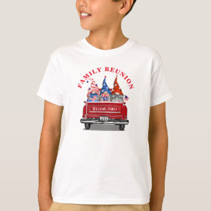 Camiseta Reunião Patriótica de Gnomo Vintage Red Truck Fa