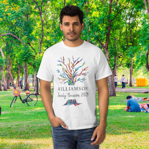 Camiseta Reunião Personalizada da Família em Árvore