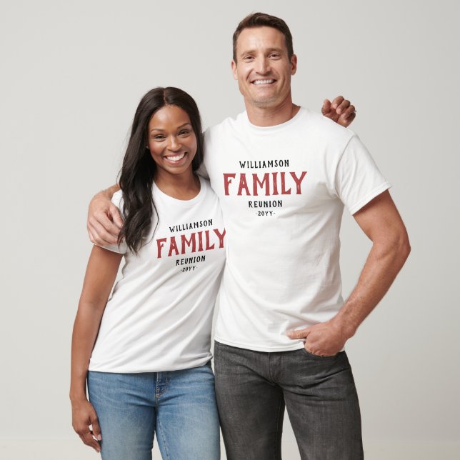Camiseta Reunião Personalizada de Família Moderna e Simples (Unissex)
