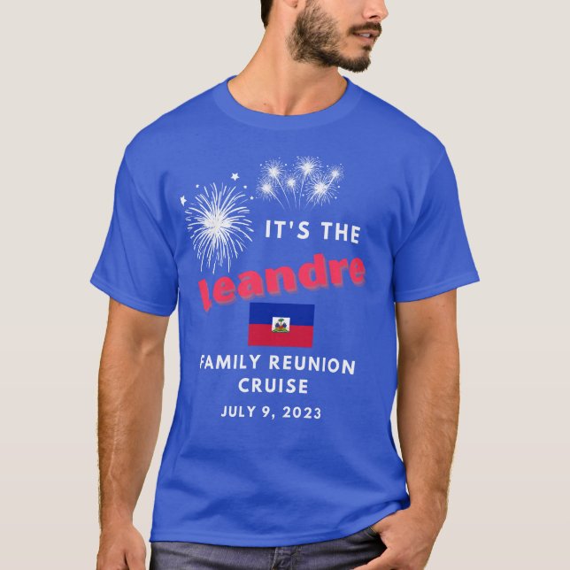 Camiseta Reuniões da família Fireworks Leandre 2023. (Frente)
