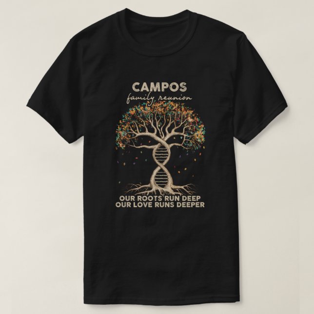 Camiseta Reuniões familiares de Campos (Frente do Design)