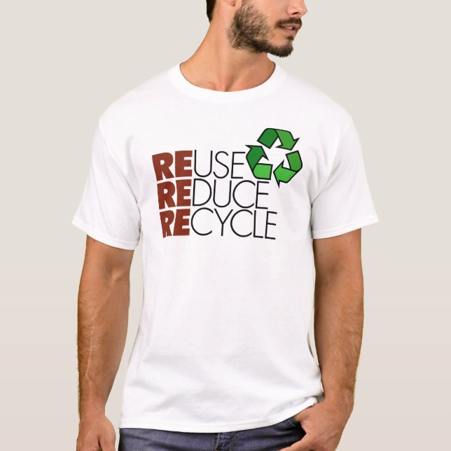 Camiseta Reusar reduz o t-shirt do reciclar (Frente)