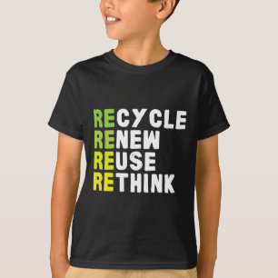 Camiseta Reutilização de reciclares Renovar Repensar Crise