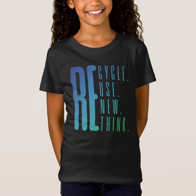 Camiseta Reutilização do reciclar Renovar Repensar Ativismo (Frente)