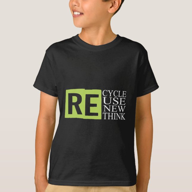 Camiseta Reutilização do reciclar Renovar Repensar Crise Am (Frente)
