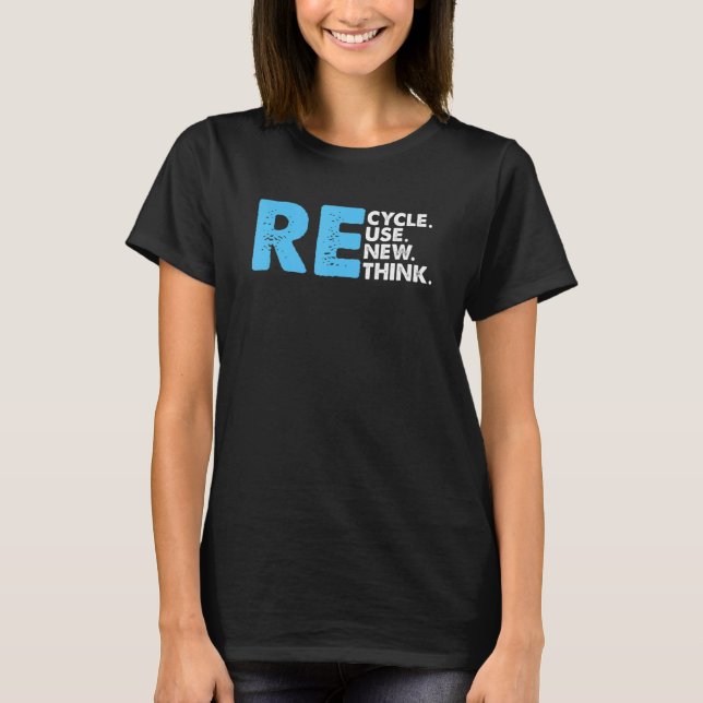 Camiseta Reutilização do reciclar Renovar Repensar o Ambien (Frente)