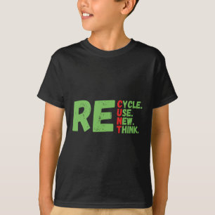 Camiseta Reutilização do reciclar Renovar Repensar o Dia da