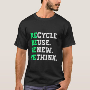 Camiseta Reutilização do reciclar Renovar Repensar o Recicl